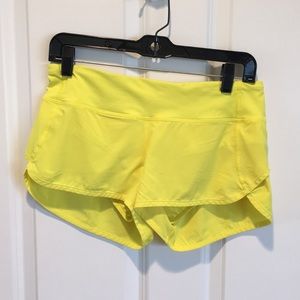 Lululemon shorts size 6 neon yellow